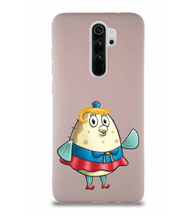 Xiaomi Redmi Note 8 Pro Soft Premier Kapak Bayan Puff Tasarımlı Silikon Kılıf - Pudra (Şeffaf)