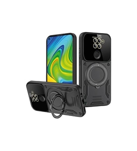 Xiaomi Redmi Note 9 Joy Lens Standlı Kapak - Siyah