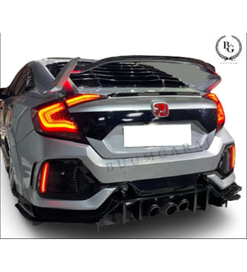 Honda Civic Fc5 Typer Arka Tampon Flap 6 Parça (Plastik) Parlak Siyah