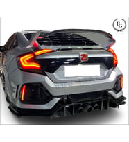 Honda Civic Fc5 Typer Arka Tampon Flap 6 Parça (Plastik) Parlak Siyah