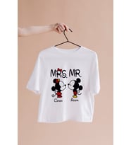 Mickey & Minnie Mouse Sevgili Çift Tasarımlı Tişört Kişiye Özel ( Unisex - Büyük - Çocuk )