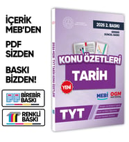 2026 YKS-TYT MEBİ-OGM Tarih Pratik Konu Özet Kitabı RENKLİ A4 Boyut Görsel Destekli BASKI ÜCRETİ