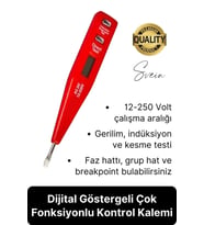 Premium Dijital Ekranlı Kontrol Kalemi Temaslı Temassız Voltaj Test Aleti Elektrik Akım Cihazı
