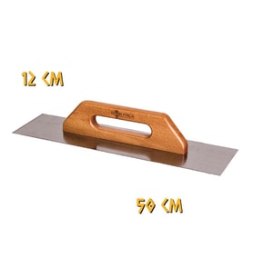 İzmir Fırça Ahşap Saplı Alçı Malası Düz - 50 cm.