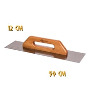 İzmir Fırça Ahşap Saplı Alçı Malası Düz - 50 cm.