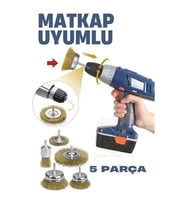 Matkap Uyumlu Saçaklı Pimli Tel Fıça Fırça Seti 1/4 İnç
