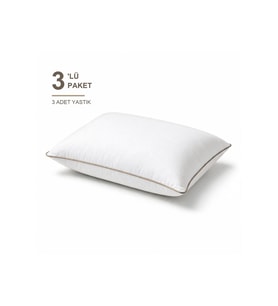 Biyeli Yastık 3'li Paket 50x70 cm 800 gr Boncuk Silikon Elyaf Dolgulu