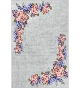 Eliana Home Baskılı, Yıkanabilir Kaymaz Taban Salon Halısı LNA0004-SD428 100x150 cm (Gri)