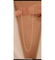 Küp Ayrık Tasarım Zincir 925Ayar (Gold)