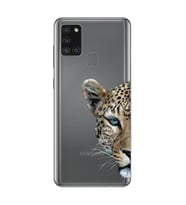 Samsung Galaxy A21S Uyumlu Kaplan Desenli Şeffaf Telefon Kılıfı
