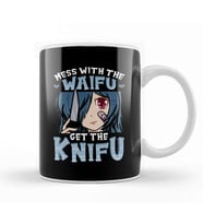 Cute Anime Mess With The Waifu Get The Knifu Girl Kupa Bardak Porselen