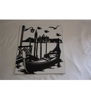 Duvar Süsü Kayık-Deniz Manzarası sağlam 3+3 mm mdf