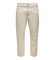 Only & Sons Erkek Ekru Açık Renk Kısa Paça Kot Pantolon Onsavi Jeans - 22025098