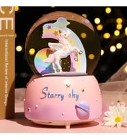 Kar Küresi Işıklı Müzikli Sevimli Unicorn