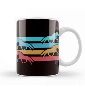 Vintage Horses Retro Horse Fans Dressage Equestrian Sport Kupa Bardak Porselen