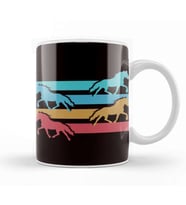 Vintage Horses Retro Horse Fans Dressage Equestrian Sport Kupa Bardak Porselen