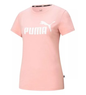 Puma Ess Logo Tee Kadın Pembe Tişört - 586774 80