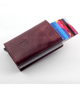 Ancora Leather Hakiki Deri Crazy Mekanizmalı Cüzdan Bordo