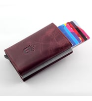 Ancora Leather Hakiki Deri Crazy Mekanizmalı Cüzdan Bordo