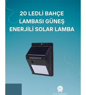 Hareket Sensörlü Solar Lamba  120° Algılama Açısı, 3-4 Metre Mesafe, Suya Dayanıklı Led