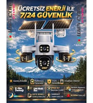 İnox X24 6 motorlu 4 Kameralı 4G solar Kamera AOV 7/24 Kayıt (Siyah Beyaz)