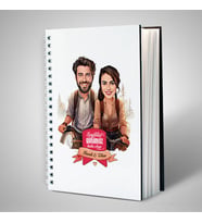 Sevgiliye Hediye Kişiye Özel Bisikletteki Aşıklar Çiftlere Özel Karikatürlü Defter
