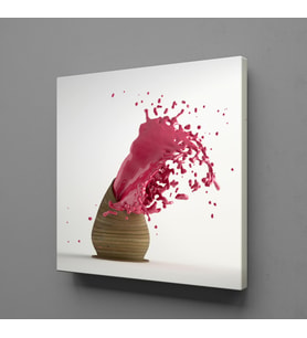 PEMBE SIÇRAYAN BOYA KANVAS TABLO 150x150cm