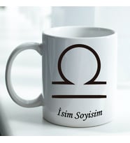 Kişiye Özel İsim ve Fotoğraf Baskılı Terazi Burçlu Kupa Bardak No:007