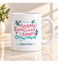 Görme Engelliler Sınıfı Öğretmenine İsme Özel Kupa Bardak