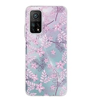 Xiaomi Mi 10 T Pro Uyumlu Kapak Floral Pudra Tasarımlı Şeffaf Silikon Kılıf