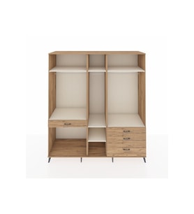 Kronos Dolap 7 Raflı 4 Çekmeceli 3 Askılı 220x59x243 Çam-Aytaşı/Çam