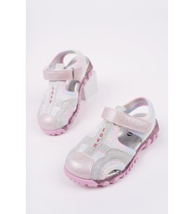 Muggo SLYVESTER Günlük Önü Kapalı Cırtlı Unisex Çocuk Sandalet (Pudra)