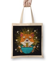 Anime Japan Ramen Kawaii Shiba Inu Bez Çanta Uzun Saplı