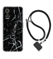 General Mobile GM 21 Pro GM 22 Pro Plus Kılıf Boyun Askılı Silikon Black Marble 3 1382