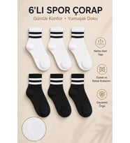 6 Çift Burun Dikişsiz Çemberli Tenis Çocuk Soket Spor Çorap