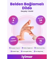 24 Cm Kavisli Realistik Dokulu Belden Bağlamalı Dildo – iyimor