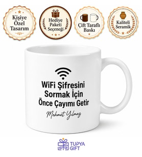 Baba WiFi Şifresi Yazılı Komik Kupa Bardak Babalar Günü Hediyesi