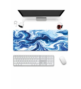 SonicTouch Klavye Mousepad 32x70cm Dikişsiz Pürüzsüz Sıvı Geçirmez Kaymaz Taban Buzul Girdabı