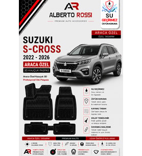 SUZUKI S-CROSS 2022 - 2026 Araca Özel Kauçuk 3D Profesyonel Oto Paspası