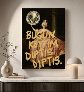 BK Gift Vintage Klasik Sanat Esprili Sözlü Dekoratif Kanvas Tablo - 19