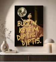 BK Gift Vintage Klasik Sanat Esprili Sözlü Dekoratif Kanvas Tablo - 19