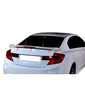 Honda Civic Uyumlu 9 Spoiler Bagaj Yüksek (Işıklı) Fiber 2012-2015