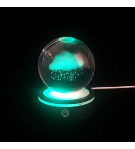 Yağmur Bulutu Tasarımlı Usb'li Dönen Cam Küre