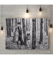 Atatürk Kurt Tasarımlı Karakalem Kanvas Tablo 50x70cm-1