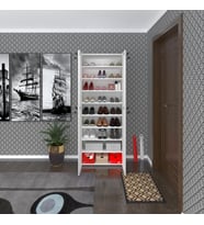 Kenzlife ayakkabılık ayakkabı dolabı kilitli be real byz 180*70*32 kapaklı arkalıklı ofis dolabı iki bölme (Karışık)