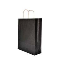 Burgu Saplı Siyah Kağıt Çanta 32x12x41 cm - 25 Adet