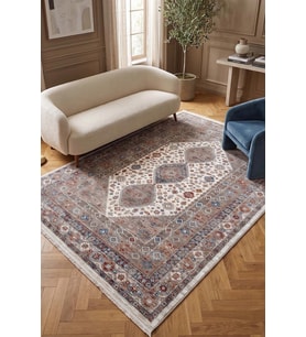 Hoom Rugs Otantik 2602 Renkli Vintage Desenli Salon Halısı