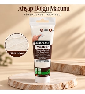 Ahşap Tamir Macunu FİBER BEYAZ Parke Mobilya Masa Dolgu Çatlak Çizik Giderici Fiberglas 125 ML