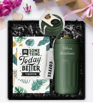 Kişiye Özel Çelik 500 ML Dereceli Termos & Özel Tasarım Defter Hediye Seti