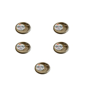 Kullan At Altın Renkli Parti Davet Plastik Tabak - 22 Cm. - 25 Adetlik 5 Paket
